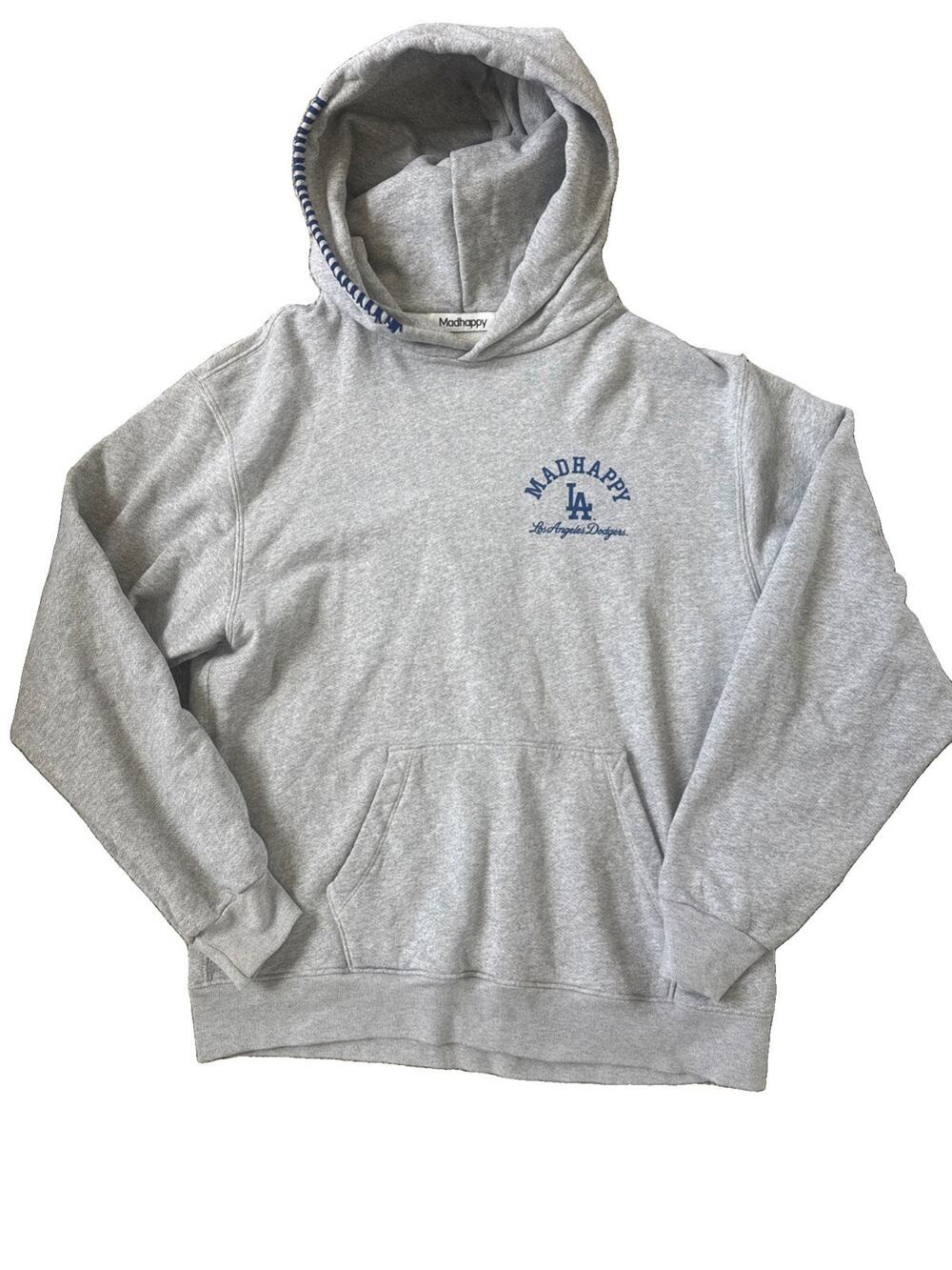 Madhappy X LA Dodgers Los Angeles MLB 2024 Gray Blue Hoodie Size Large
